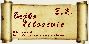 Bajko Milošević vizit kartica